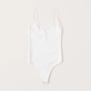 Abercrombie Bodysuit Tank, white, mesh detail,S